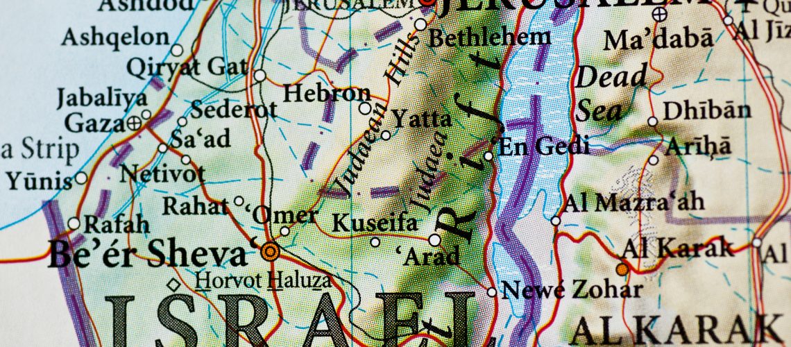 Jerusalem,Israel map.Source: "World reference atlas"
